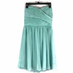 J. CREW Teal Arabella Chiffon Dress Size 8 Wedding Bridesmaid Prom Formal Event